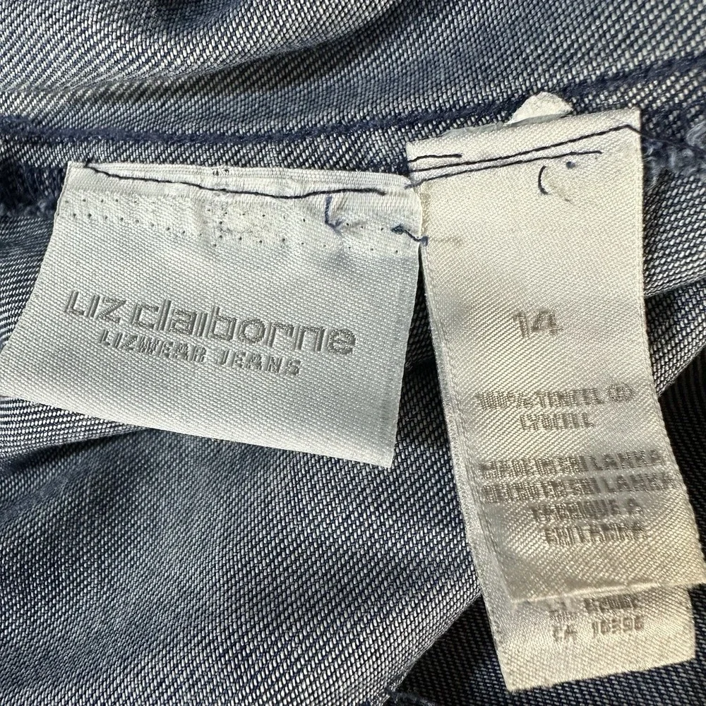 Liz Claiborne Denim Chambray Maxi Skirt Sz 14‎ Button Front Tencel Western